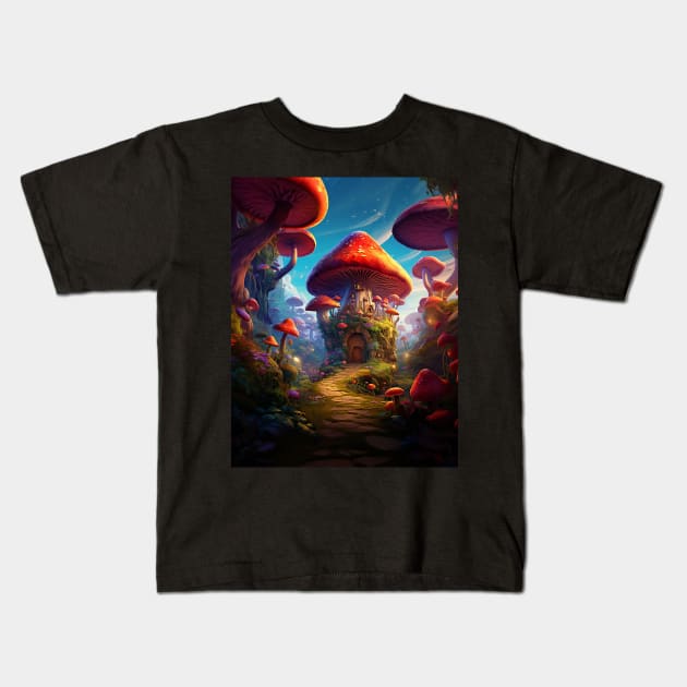 Magical Mushroom House Kids T-Shirt by MyMagicalPlace